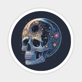 Skull in The Night Sky Magnet